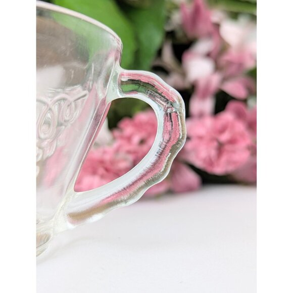 Vtg 1960s Clear Glass Snack Sandwich Set for Four Anchor Hocking Grapes Tea Set - Picture 9 of 10